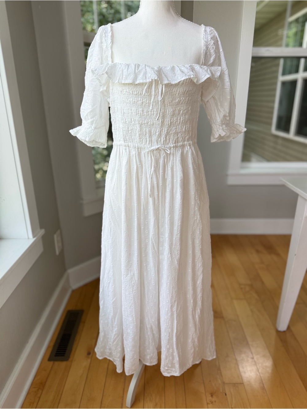 R. Yiposha White Cotton Off the Shoulder Maxi Dress Size XXL